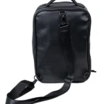 Black backpack with shoulder strap