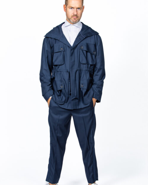 parka - navy with stripe pants